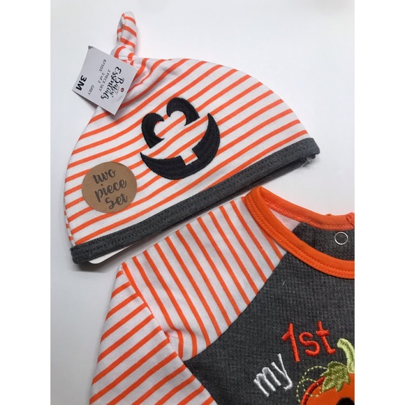 MY 1ST HALLOWEEN BABY FOOTSIE COSTUME & HAT SIZE 3 Months - Picture 5 of 6
